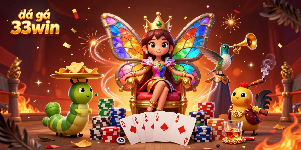 Witness the thrilling cockfighting action at đá gà 33win with colorful visual elements and dynamic characters.