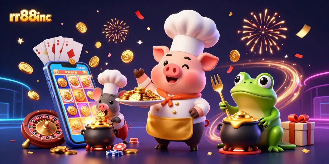 Immerse in rr88inc's vibrant casino world where gold coins fly and games excite players.