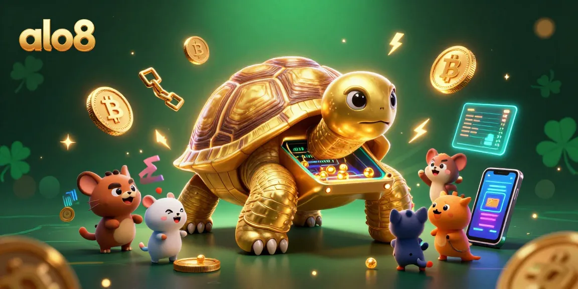 Engage with the exciting world of alo8 as golden tortoises and animated characters immerse in dynamic gambling experiences.