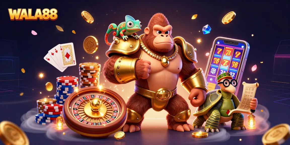 WALA88 offers thrilling live cockfighting action with vibrant characters and casino elements.