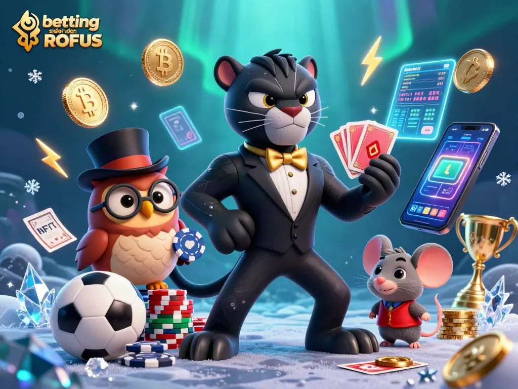 Engage with betting sider uden ROFUS in a dynamic scene with a black panther dealer, owl, and mouse.