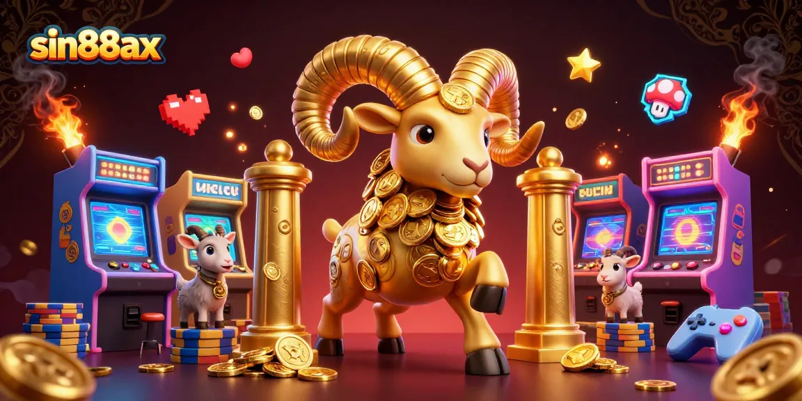 Experience winning excitement at sin88ax with a vibrant 3D casino illustration full of action.