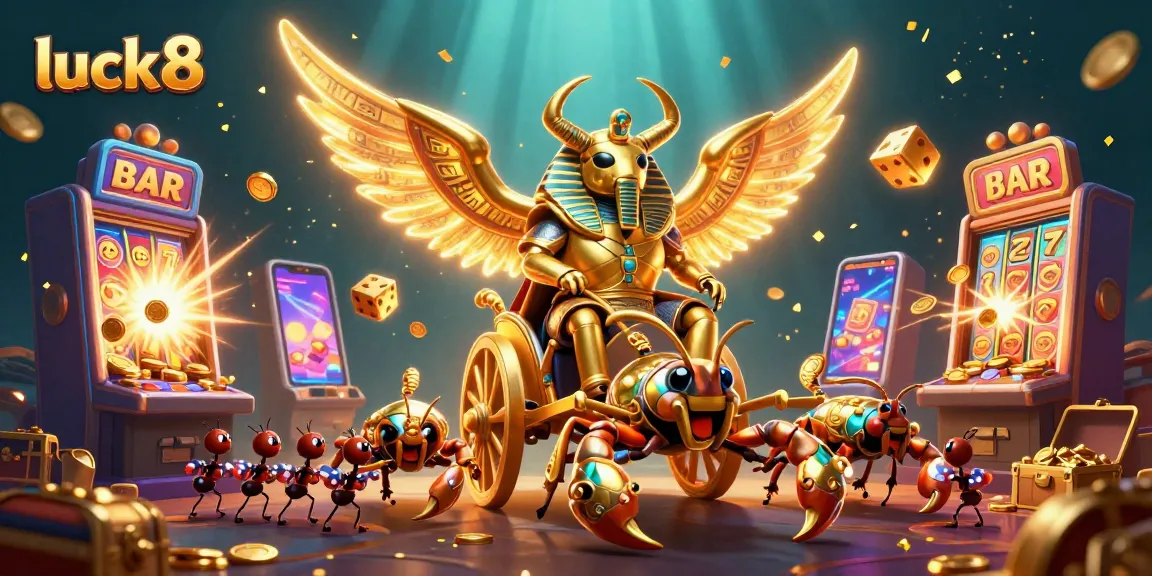 Experience thrilling gameplay at luck8 with vibrant casino elements and characters in dynamic celebration.