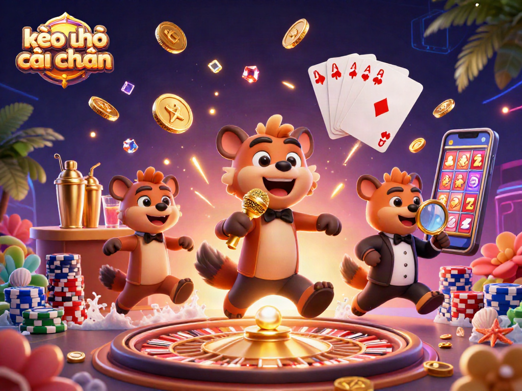Engage with kèo nhà cái chuẩn in this lively 3D cartoon casino scene showcasing hyenas in action.