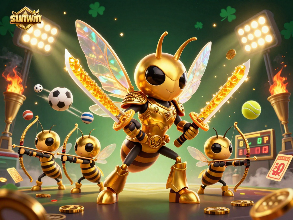 Experience thrilling wins at Sunwin with dynamic sports action and vibrant visual elements.