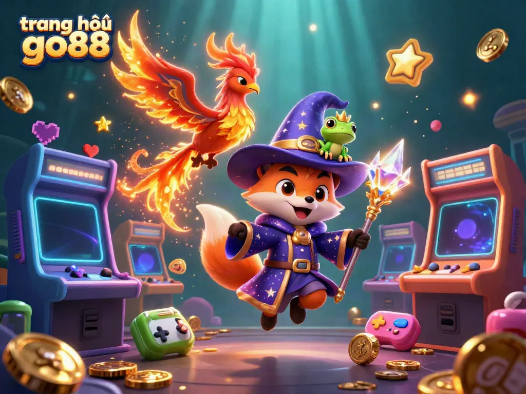 Engage in thrilling fun at trang chủ go88 with whimsical characters amidst vibrant gaming elements.