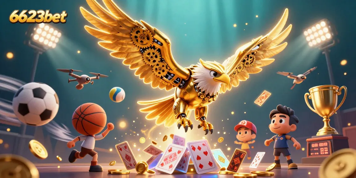 Engage with 6623bet amidst a vibrant 3D casino scene, showcasing diverse gambling elements, and dynamic energy.