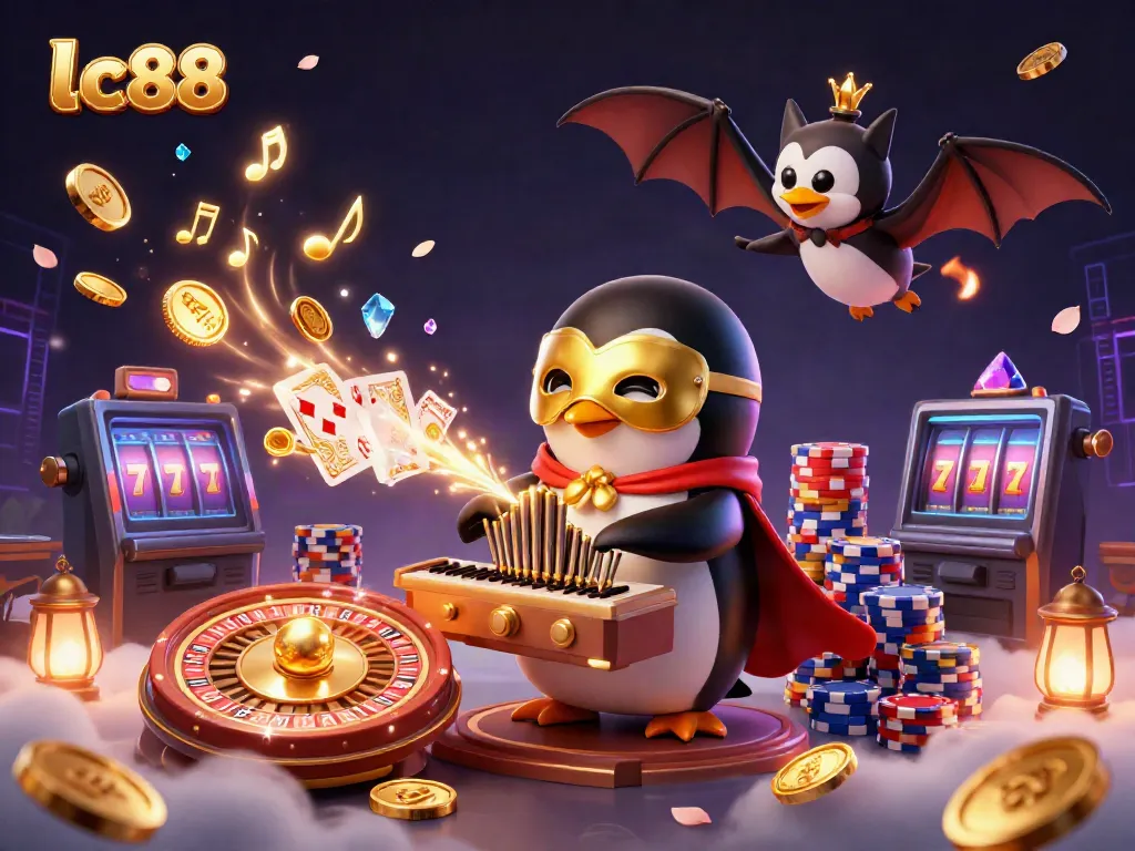 Experience winning strategies at lc88 with an interactive casino scene filled with gold, gaming elements, and excitement.
