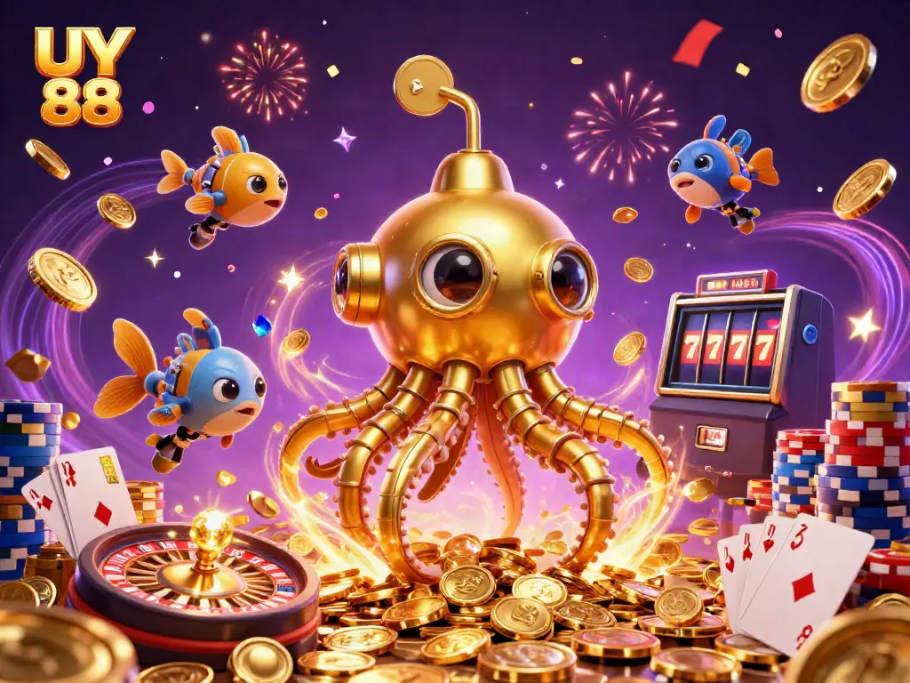 Experience thrilling gameplay at UY 88 with epic golden kraken and casino excitement.