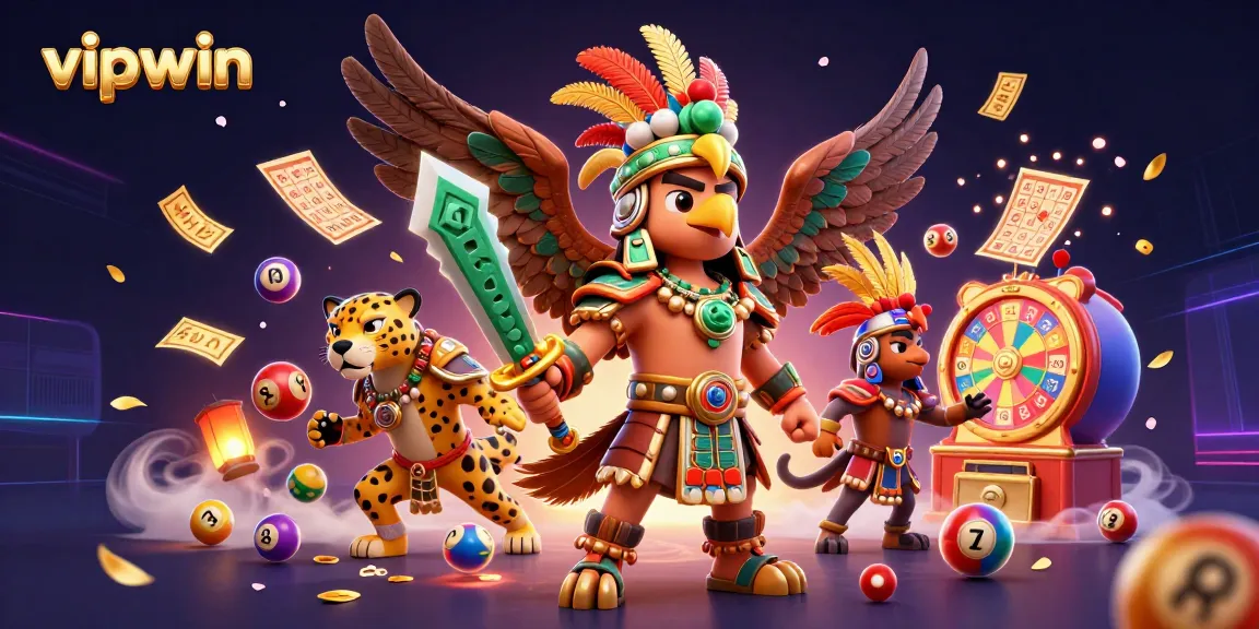 Experience the thrill of vipwin with dynamic lottery elements and rich 3D visuals in this captivating illustration.