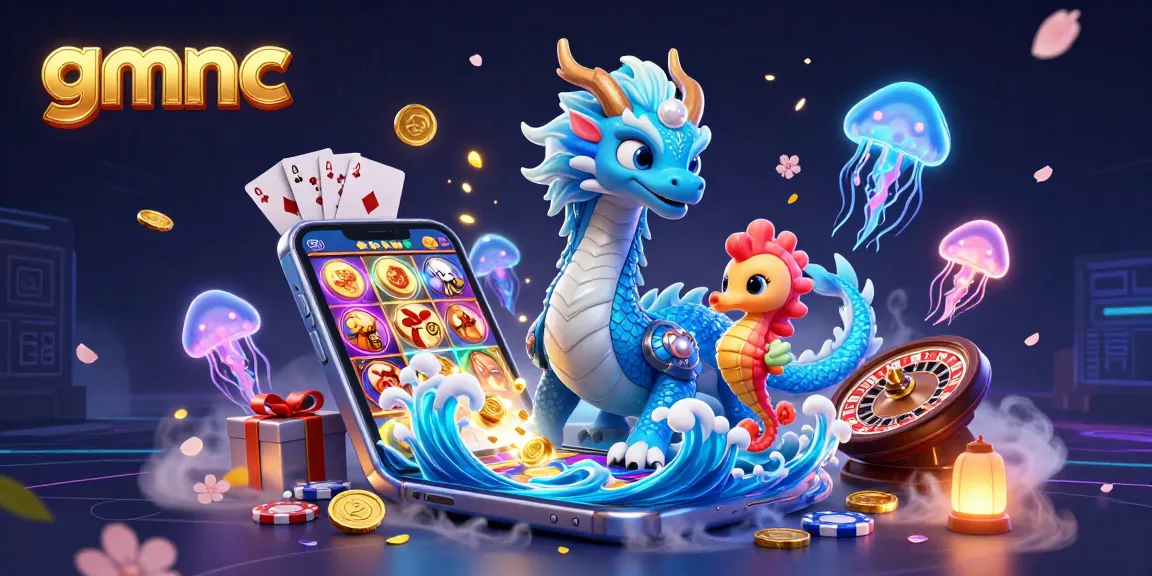 Engage with gmnc as the vibrant dragon and seahorse knight illuminate the casino adventure.