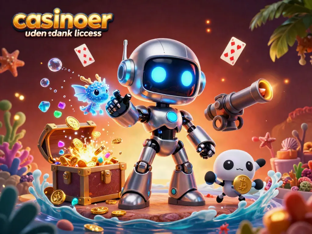 Experience thrilling wins at casinoer uden dansk licens with vibrant playing cards and treasure-filled chest.