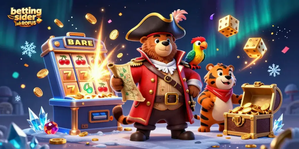 Experience betting sider uden ROFUS with our energetic pirate-themed casino adventure illustration featuring dynamic game elements.
