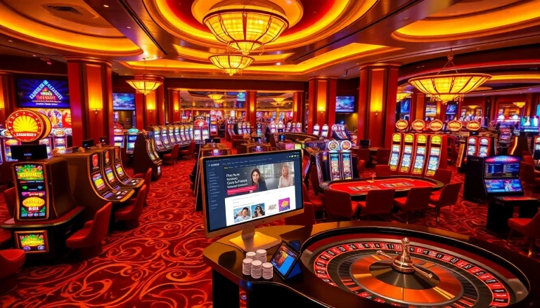 Exciting gaming scene at a casino with online interface from https://vk88a.com/ showing players and winning bets.
