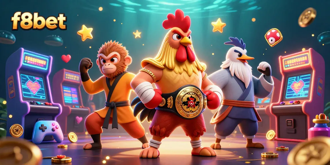 Experience thrilling gaming adventures with f8bet's vibrant 3D illustration featuring unique casino characters.